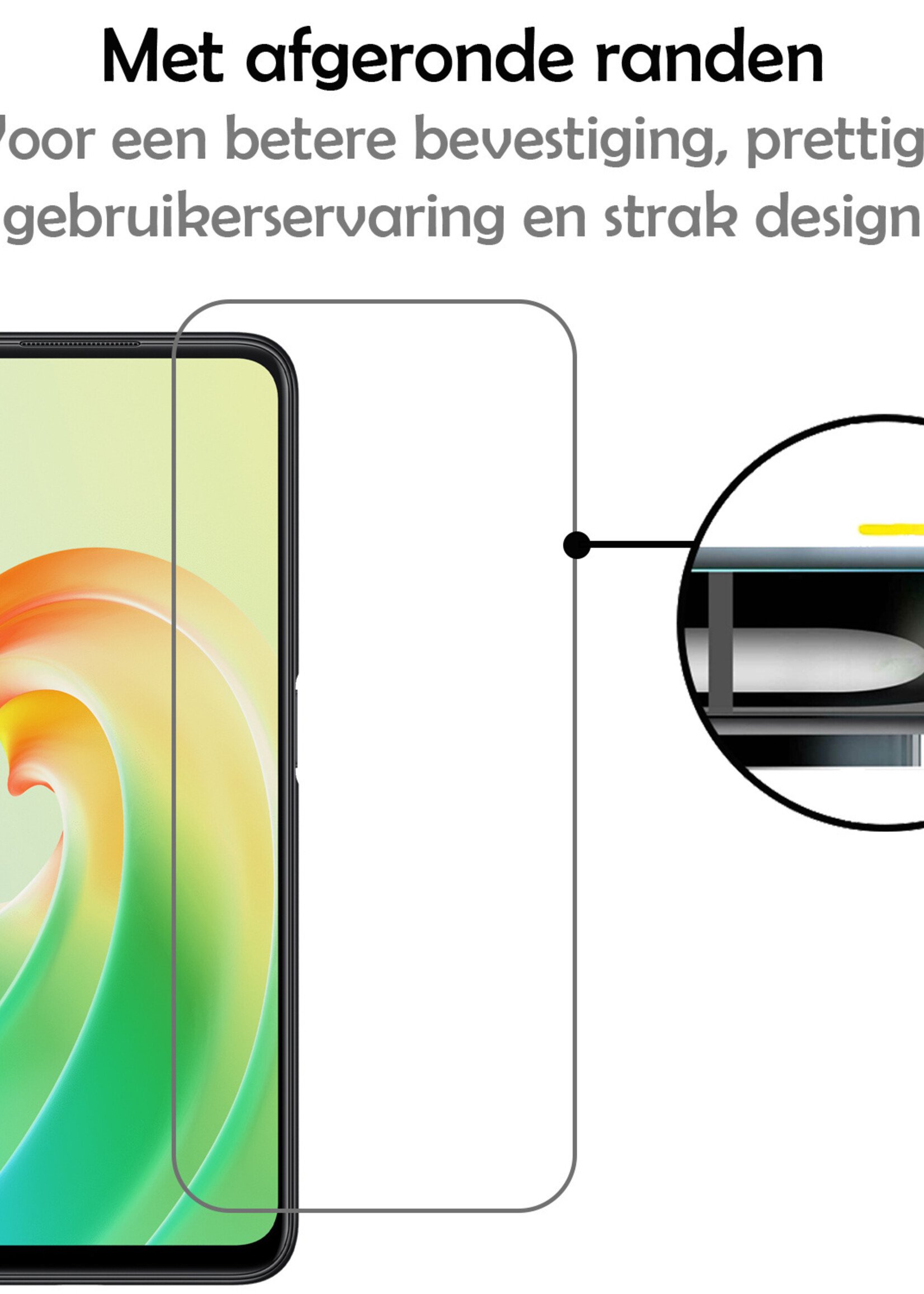 LUQ Screenprotector Geschikt voor OPPO A76 Screenprotector Beschermglas Gehard Glas - Screenprotector Geschikt voor OPPO A76 Screenprotector Glas - 3 Stuks