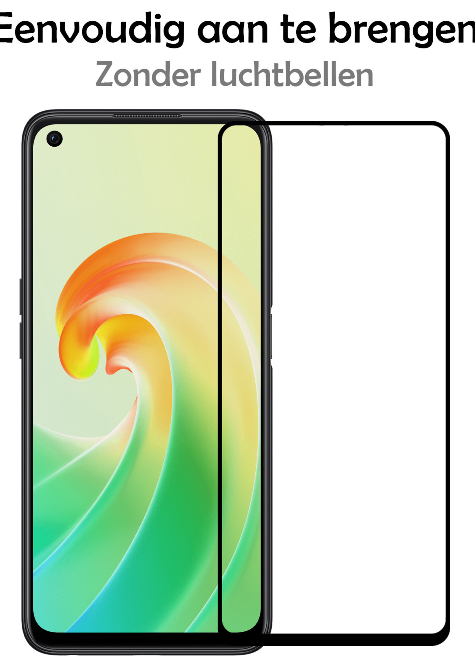 LUQ Screenprotector Geschikt voor OPPO A76 Screenprotector Glas Full Cover - Screenprotector Geschikt voor OPPO A76 Screenprotector Full Cover