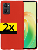 LUQ LUQ OPPO A76 Hoesje Siliconen - Rood - 2 PACK