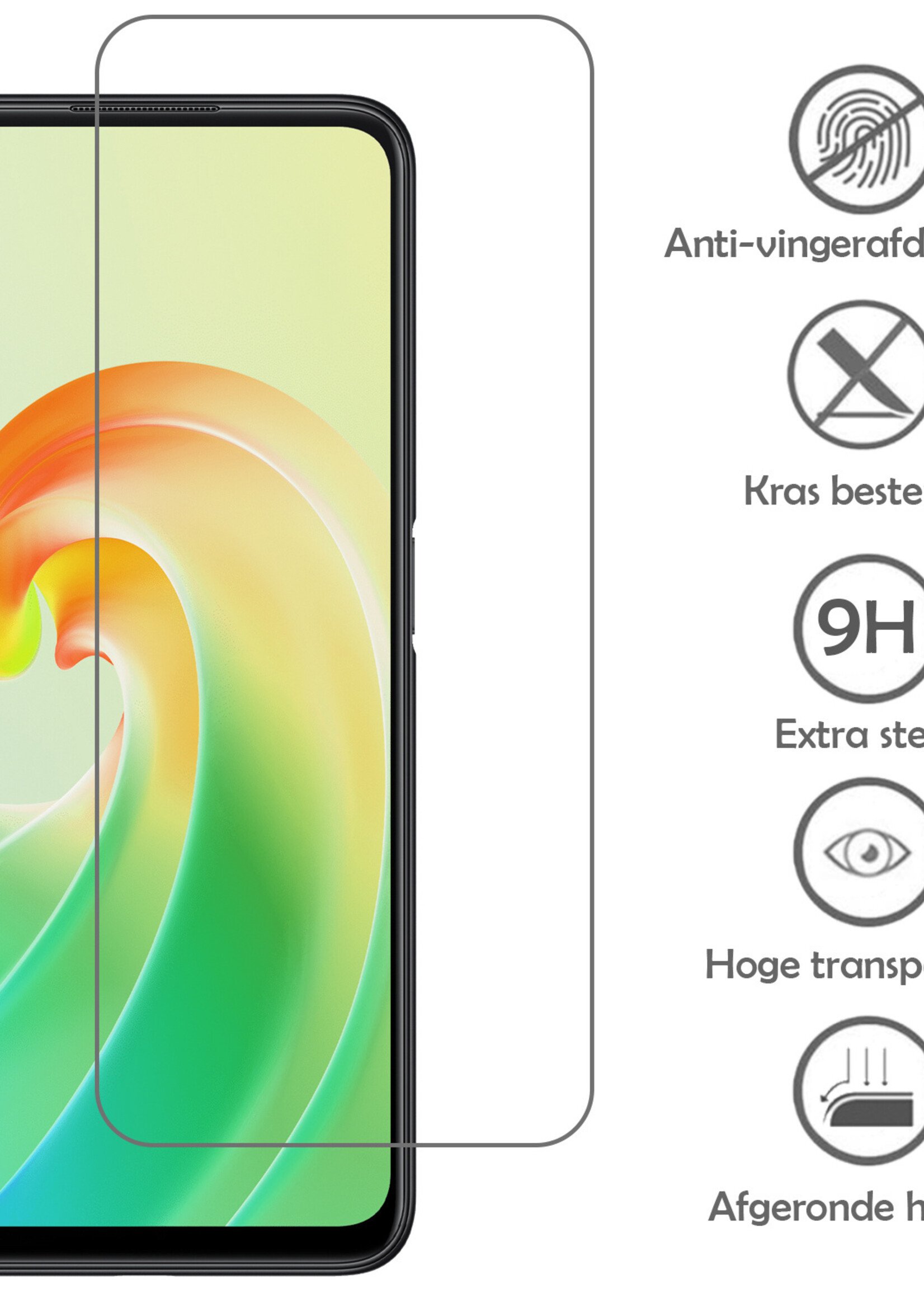 LUQ Hoesje Geschikt voor OPPO A76 Hoesje Siliconen Case Met Screenprotector - Hoes Geschikt voor OPPO A76 Hoes Siliconen - Groen