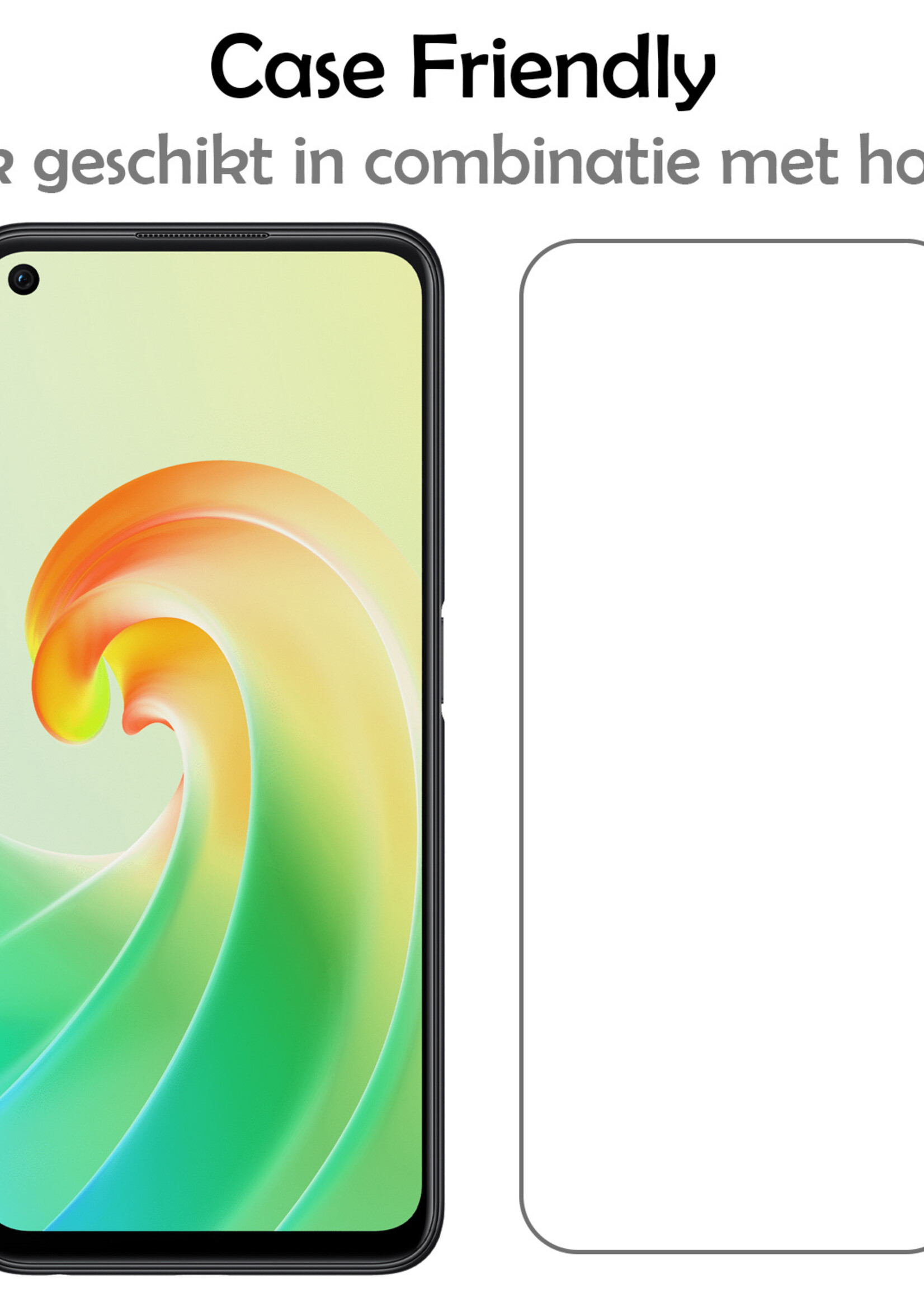 LUQ Hoesje Geschikt voor OPPO A76 Hoesje Siliconen Case Met Screenprotector - Hoes Geschikt voor OPPO A76 Hoes Siliconen - Groen