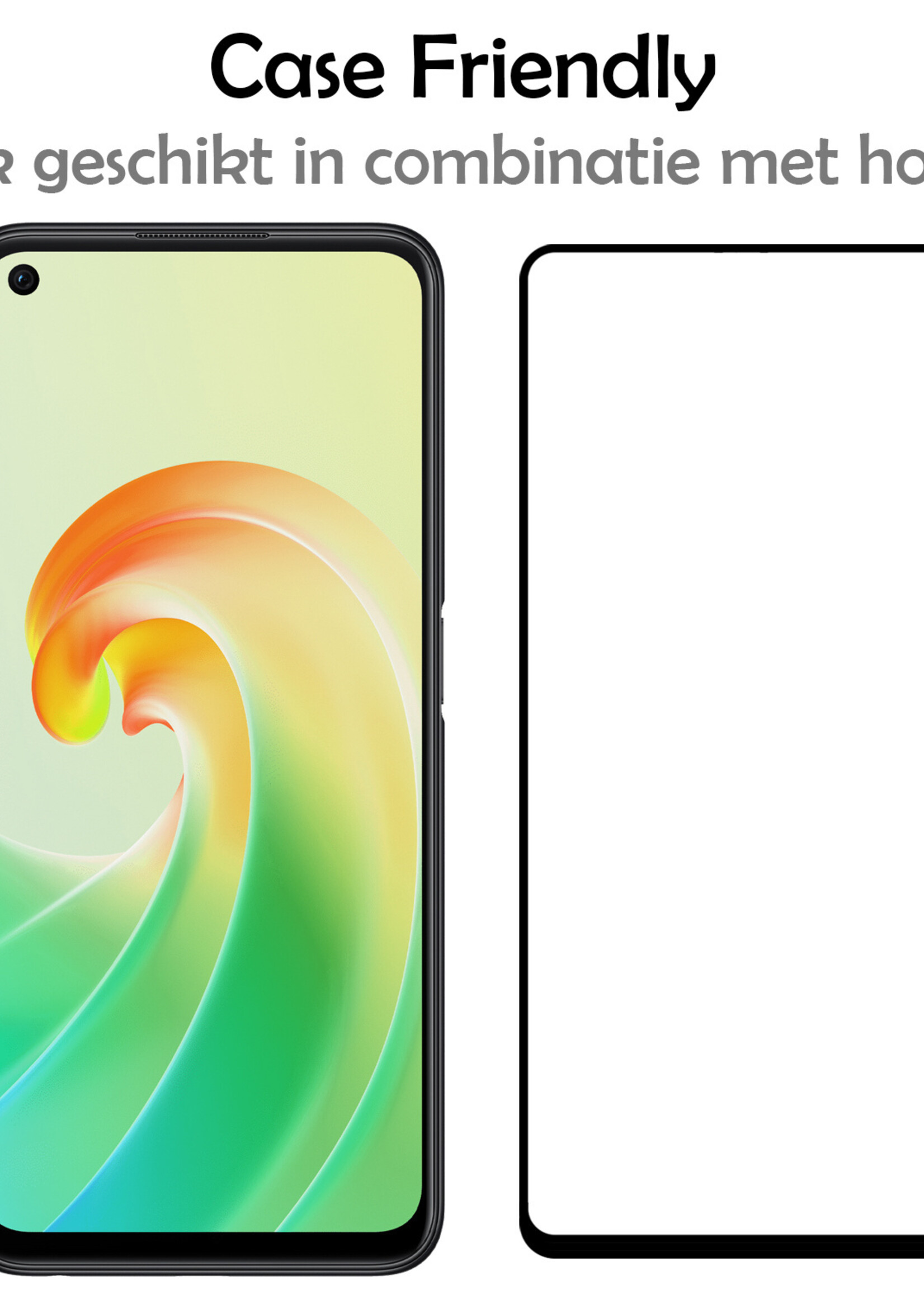 LUQ Screenprotector Geschikt voor OPPO A96 Screenprotector Glas Full Cover - Screenprotector Geschikt voor OPPO A96 Screenprotector Full Cover - 3 Stuks