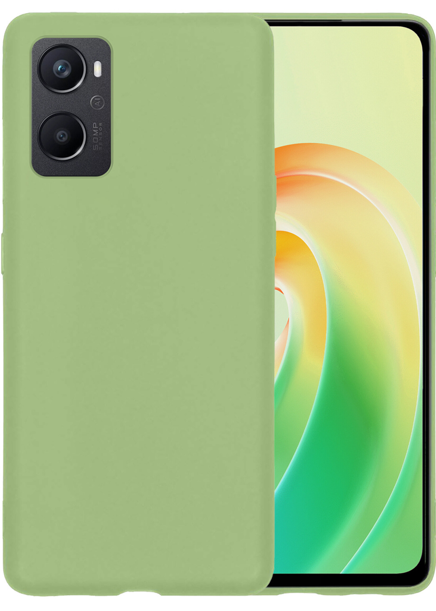 LUQ Hoesje Geschikt voor OPPO A96 Hoesje Siliconen Case - Hoes Geschikt voor OPPO A96 Hoes Siliconen - Groen
