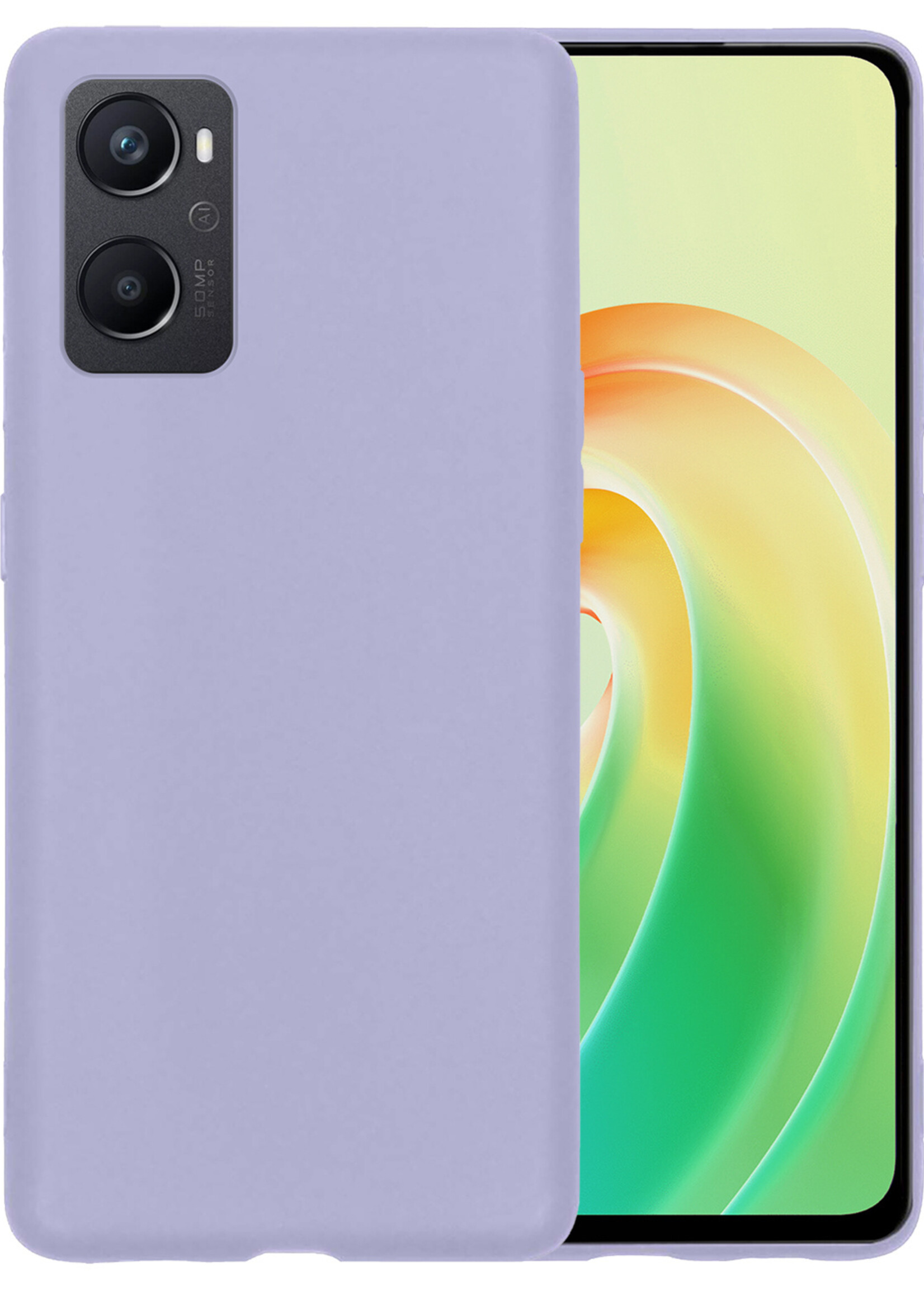 LUQ Hoesje Geschikt voor OPPO A96 Hoesje Siliconen Case - Hoes Geschikt voor OPPO A96 Hoes Siliconen - Lila