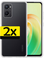 LUQ LUQ OPPO A96 Hoesje Siliconen - Transparant - 2 PACK