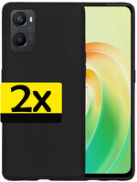 LUQ LUQ OPPO A96 Hoesje Siliconen - Zwart - 2 PACK
