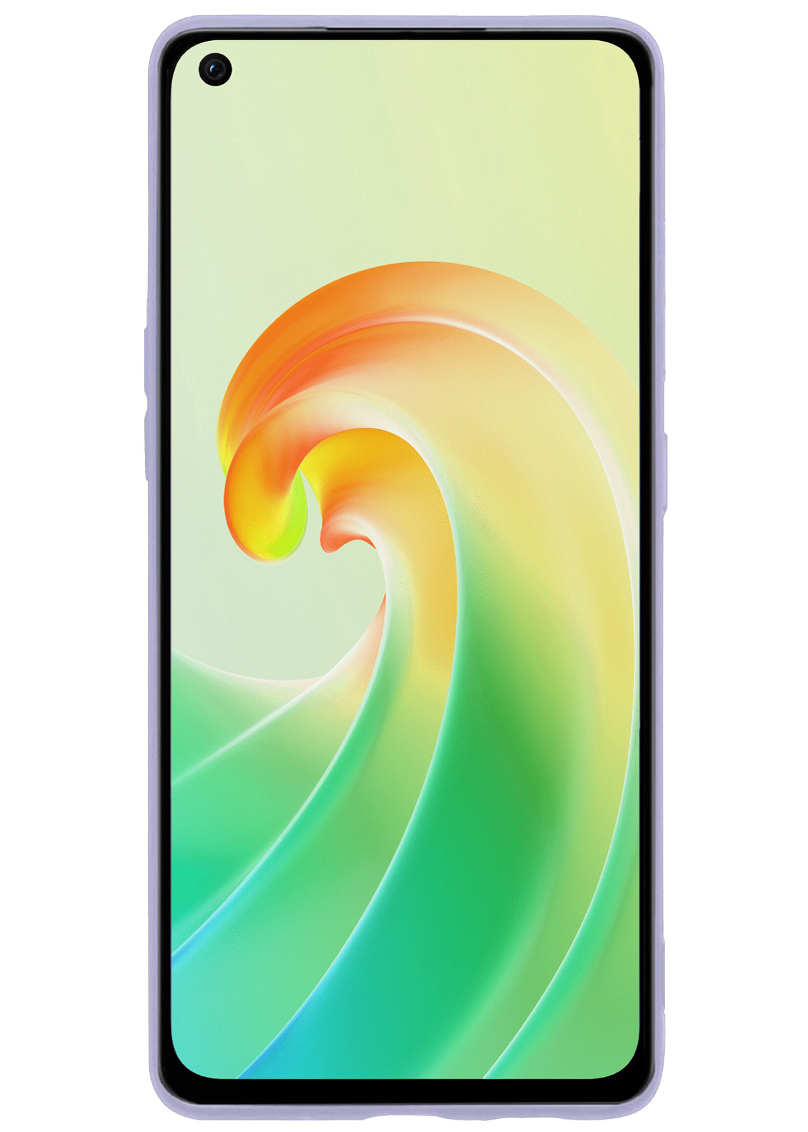 LUQ Hoesje Geschikt voor OPPO A96 Hoesje Siliconen Case Met Screenprotector - Hoes Geschikt voor OPPO A96 Hoes Siliconen - Lila