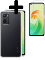 LUQ LUQ OPPO A96 Hoesje Siliconen Met Screenprotector - Transparant