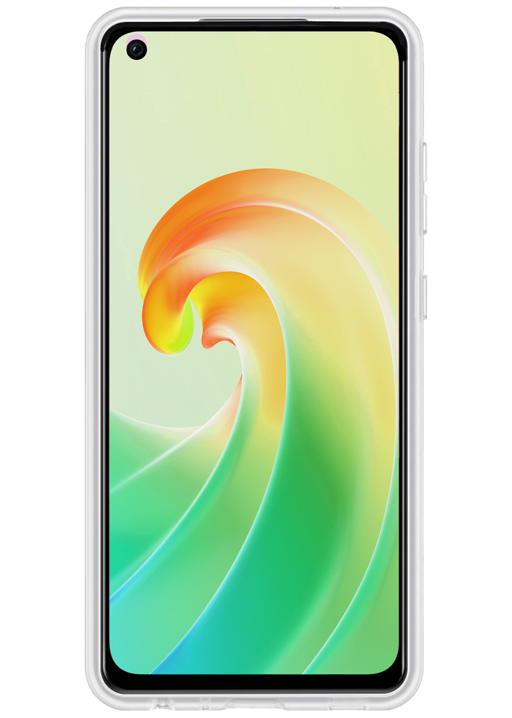LUQ Hoesje Geschikt voor OPPO A96 Hoesje Siliconen Case Met Screenprotector - Hoes Geschikt voor OPPO A96 Hoes Siliconen - Transparant