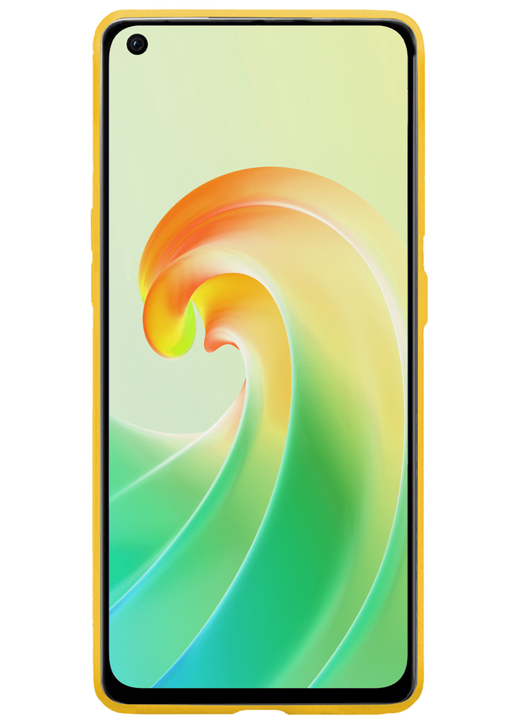 LUQ Hoesje Geschikt voor OPPO A96 Hoesje Siliconen Case Met 2x Screenprotector - Hoes Geschikt voor OPPO A96 Hoes Siliconen - Geel