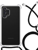 LUQ LUQ Samsung Galaxy A32 5G Hoesje Transparant Shockproof Met Zwart Koord