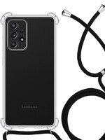 LUQ LUQ Samsung Galaxy A52s Hoesje Transparant Shockproof Met Zwart Koord