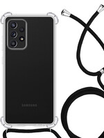 LUQ LUQ Samsung Galaxy A72 Hoesje Transparant Shockproof Met Zwart Koord