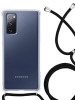 LUQ LUQ Samsung Galaxy S20FE Hoesje Transparant Shockproof Met Zwart Koord