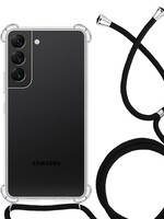 LUQ LUQ Samsung Galaxy S21FE Hoesje Transparant Shockproof Met Zwart Koord