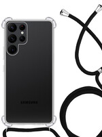 LUQ LUQ Samsung Galaxy S22 Ultra Hoesje Transparant Shockproof Met Zwart Koord