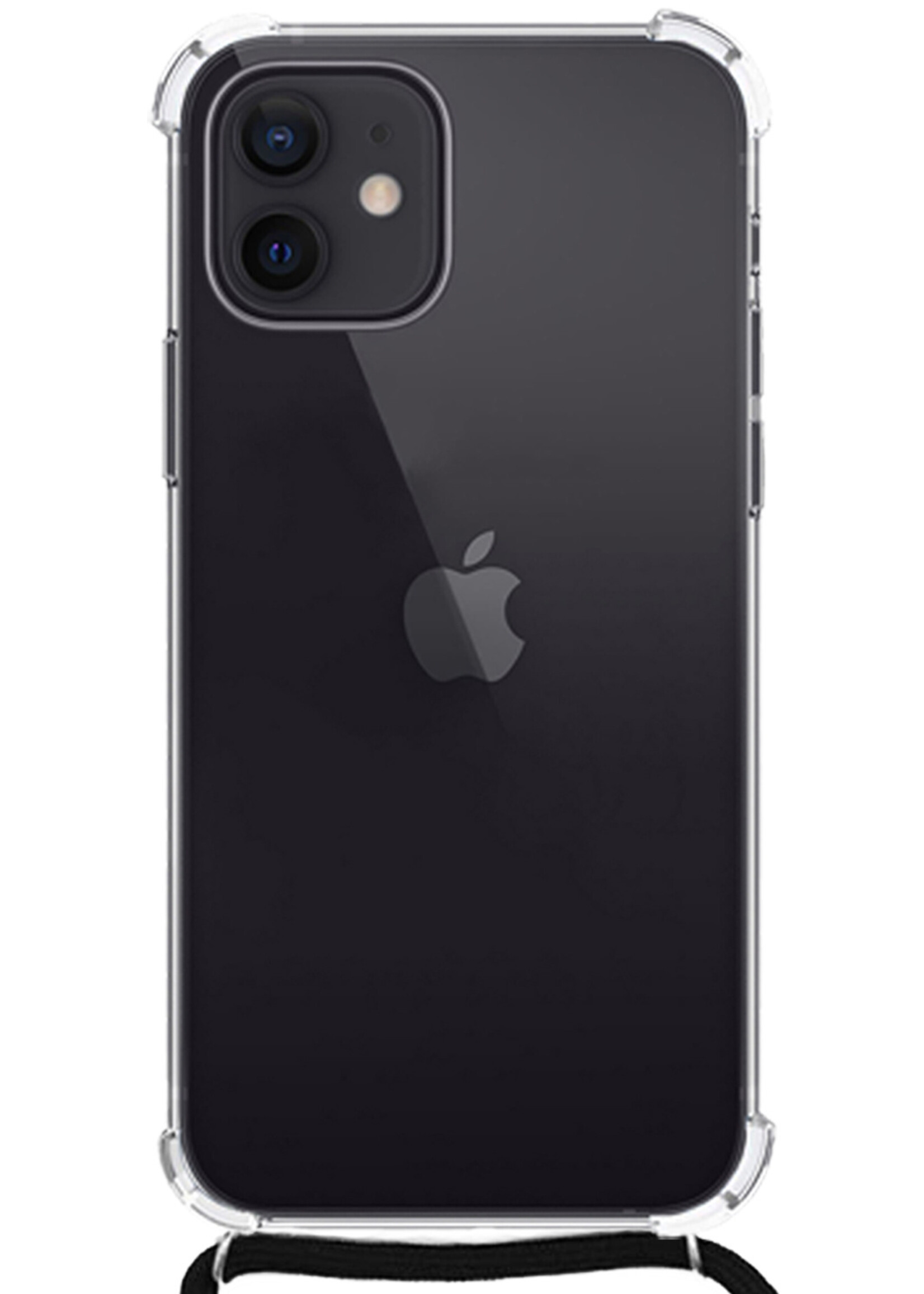 LUQ Hoesje Geschikt voor iPhone 11 Hoesje Shockproof Case Siliconen Hoes Met Koord - Transparant