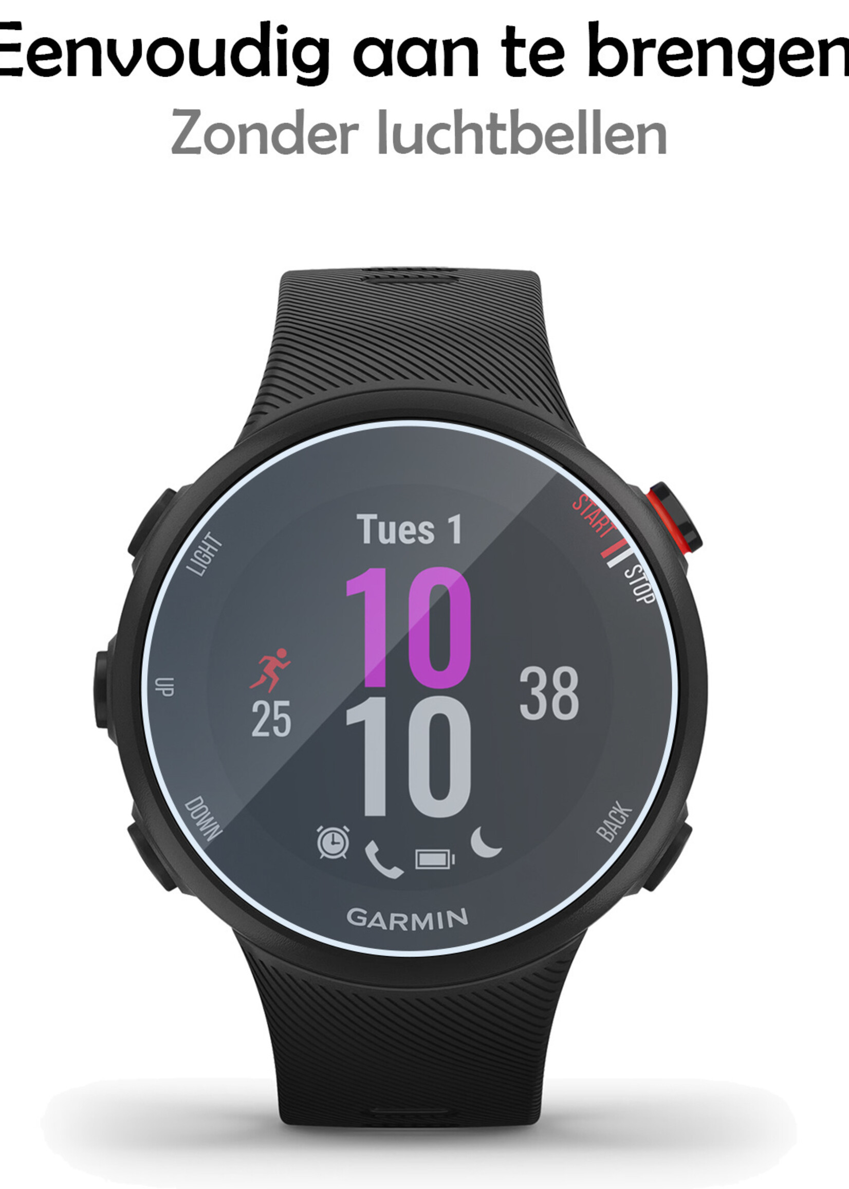 LUQ Screenprotector Geschikt voor Garmin Forerunner 45S Screenprotector Bescherm Glas Screen Protector - Screenprotector Geschikt voor Garmin Forerunner 45S Gehard Glas