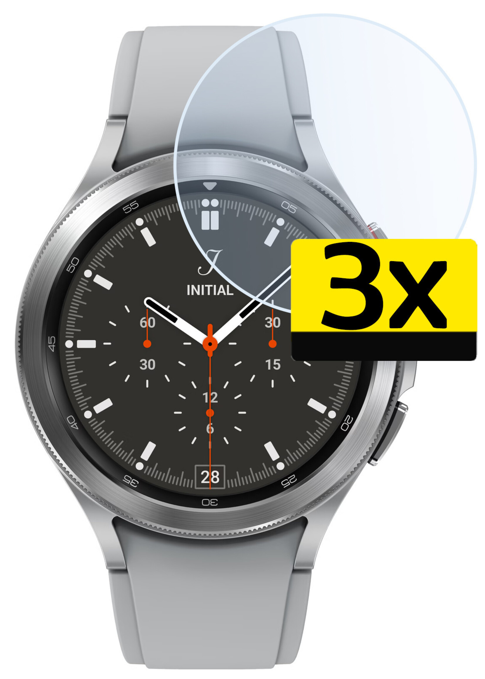 LUQ Screenprotector Geschikt voor Samsung Galaxy Watch 4 Classic 42 mm Screenprotector Bescherm Glas Screen Protector - Screenprotector Geschikt voor Samsung Watch 4 Classic (42 mm) Gehard Glas - 3 Stuks