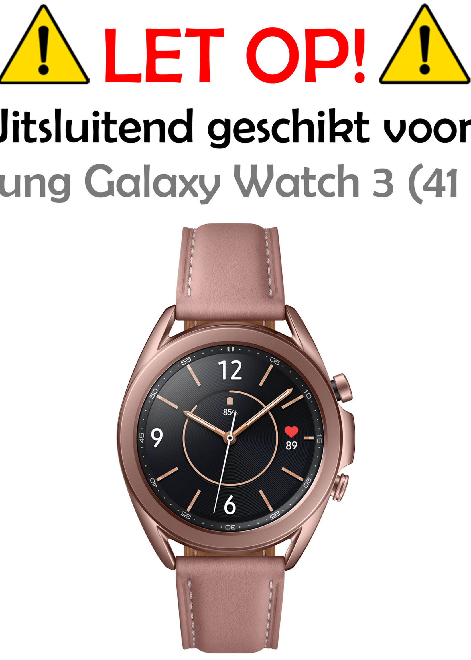 LUQ Screenprotector Geschikt voor Samsung Galaxy Watch 3 41 mm Screenprotector Bescherm Glas Screen Protector - Screenprotector Geschikt voor Samsung Watch 3 (41 mm) Gehard Glas - 3 Stuks