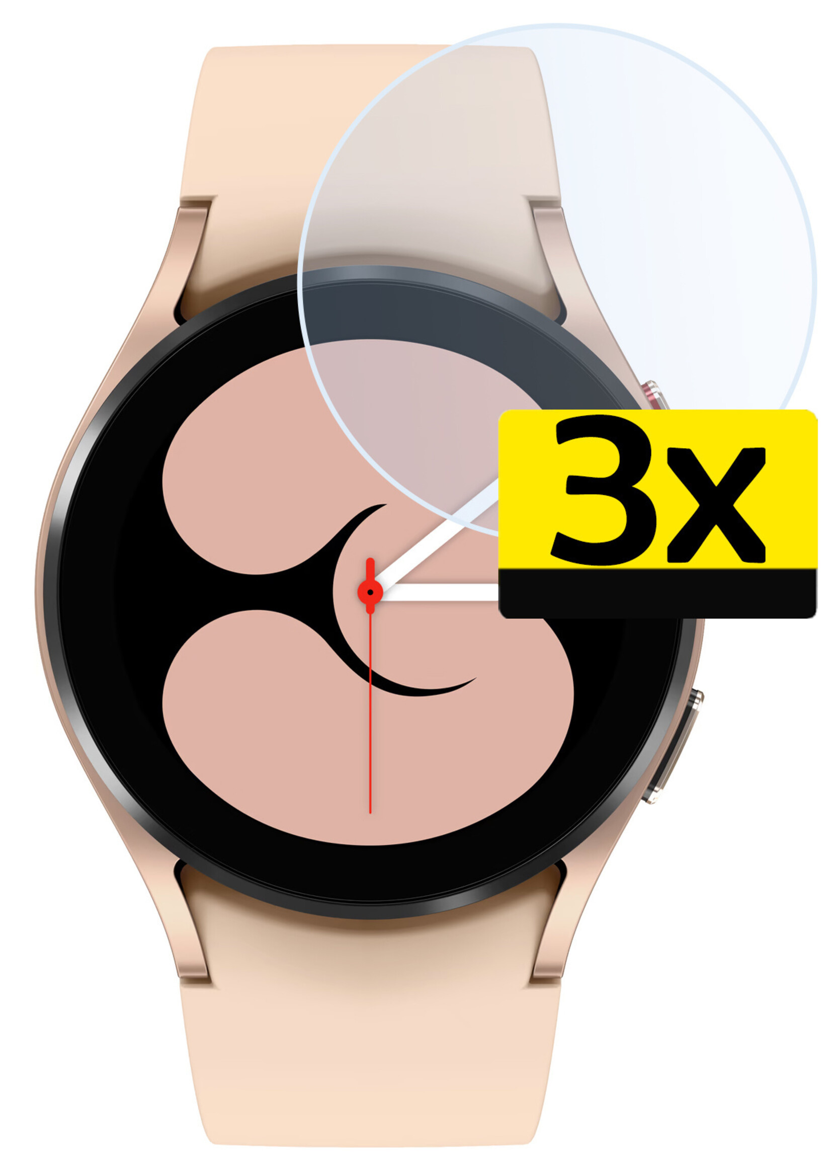 LUQ Screenprotector Geschikt voor Samsung Galaxy Watch 4 44 mm Screenprotector Bescherm Glas Screen Protector - Screenprotector Geschikt voor Samsung Watch 4 (44 mm) Gehard Glas - 3 Stuks