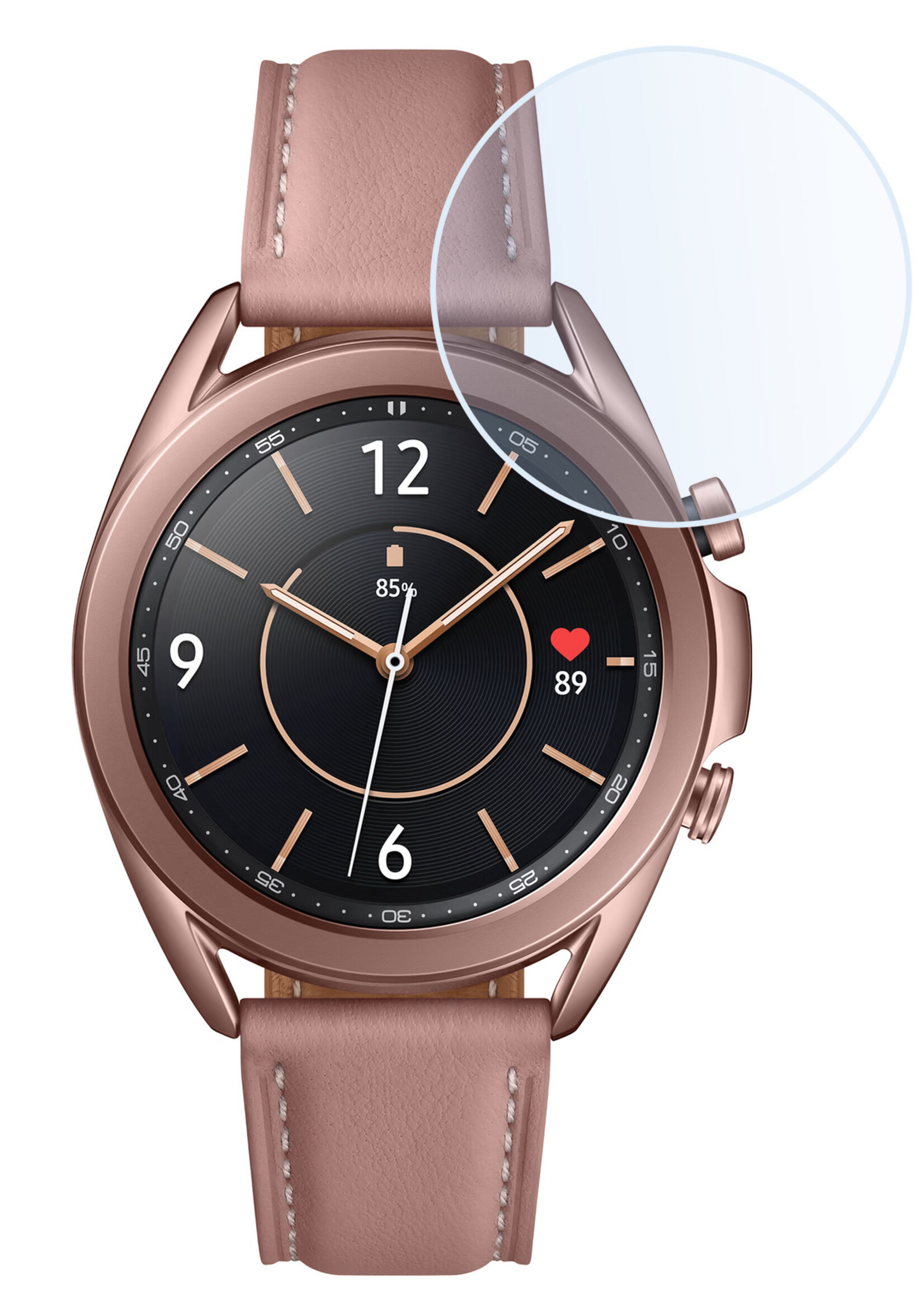 LUQ Screenprotector Geschikt voor Samsung Galaxy Watch 3 45 mm Screenprotector Bescherm Glas Screen Protector - Screenprotector Geschikt voor Samsung Watch 3 (45 mm) Gehard Glas