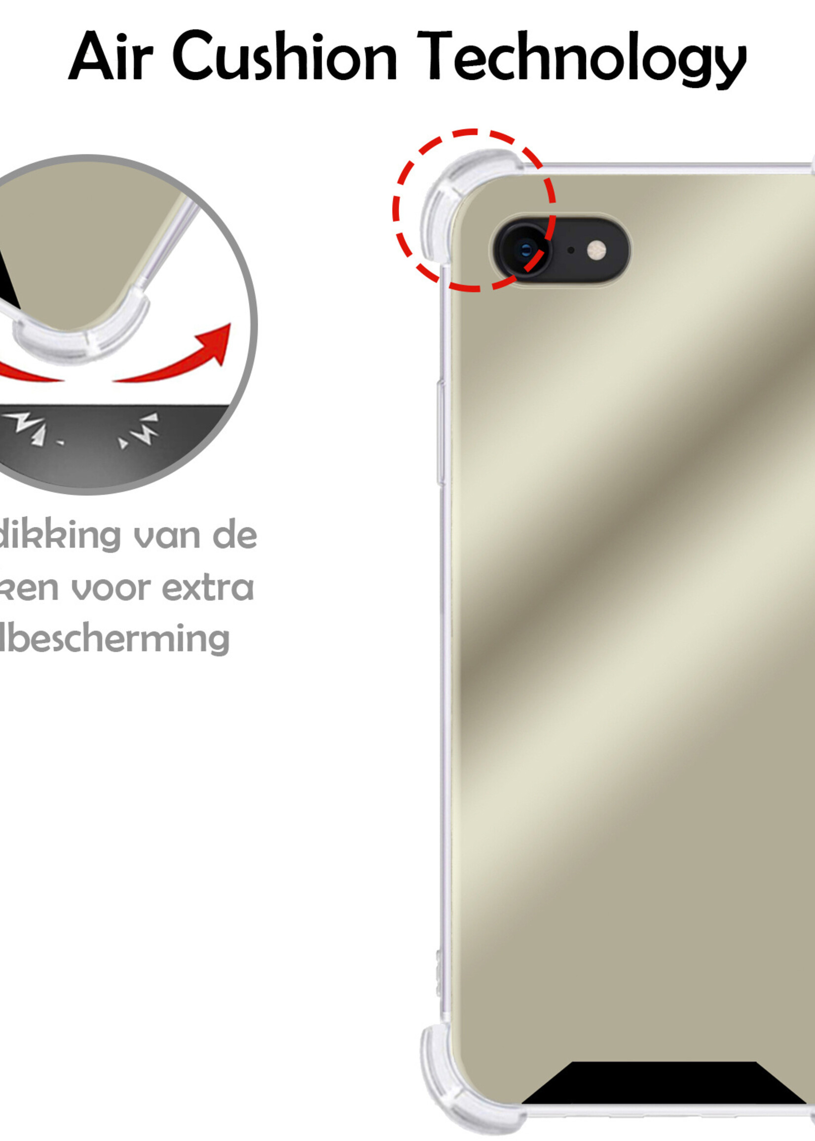 LUQ Hoesje Geschikt voor iPhone SE 2022 Hoesje Shockproof Case Siliconen - Hoes Geschikt voor iPhone SE (2022) Hoes Cover Siliconen - Goud