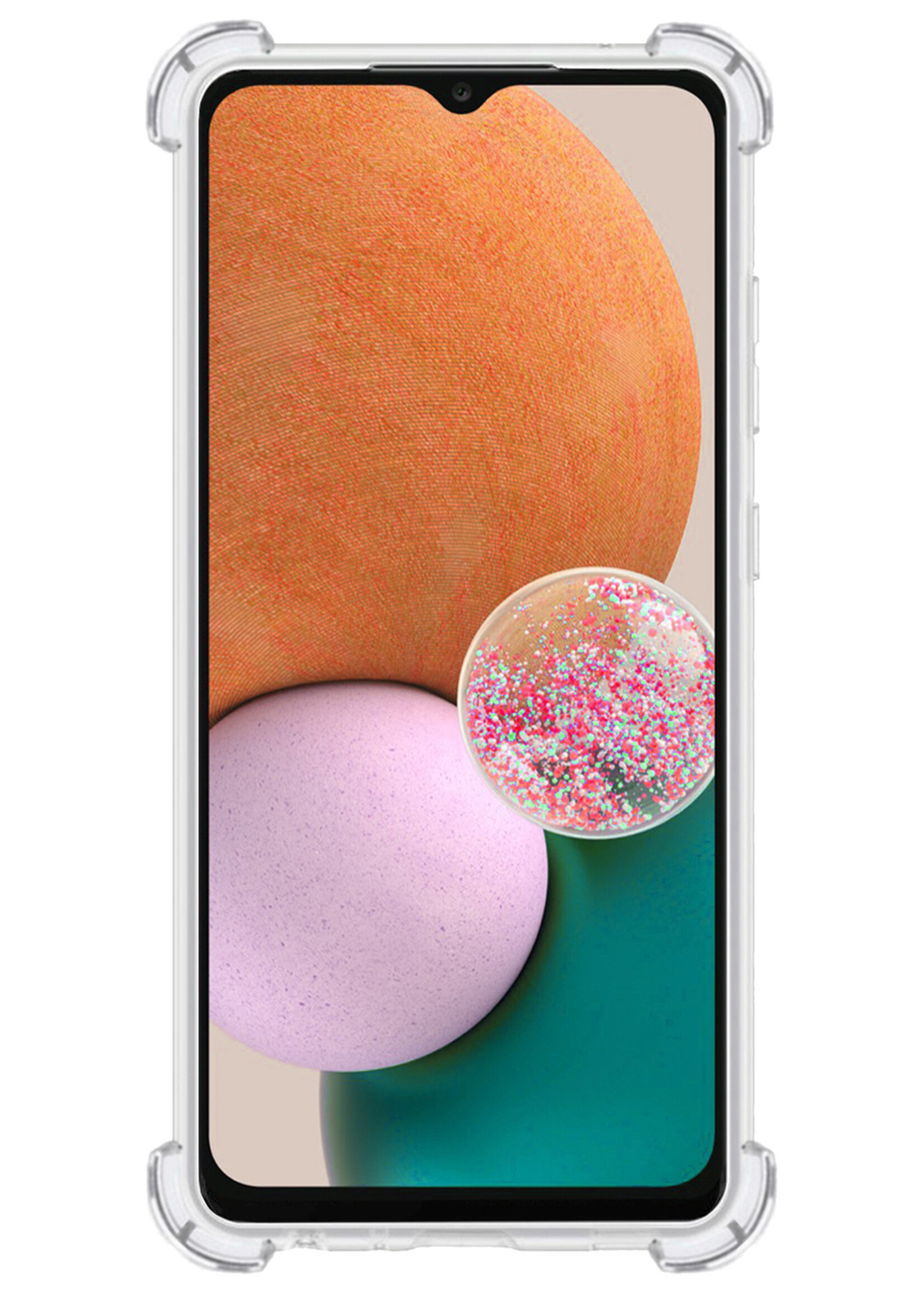 LUQ Hoesje Geschikt voor Samsung A13 4G Hoesje Case Pashouder Cover Siliconen - Hoes Geschikt voor Samsung Galaxy A13 4G Hoesje Met Kaarthouder - Transparant