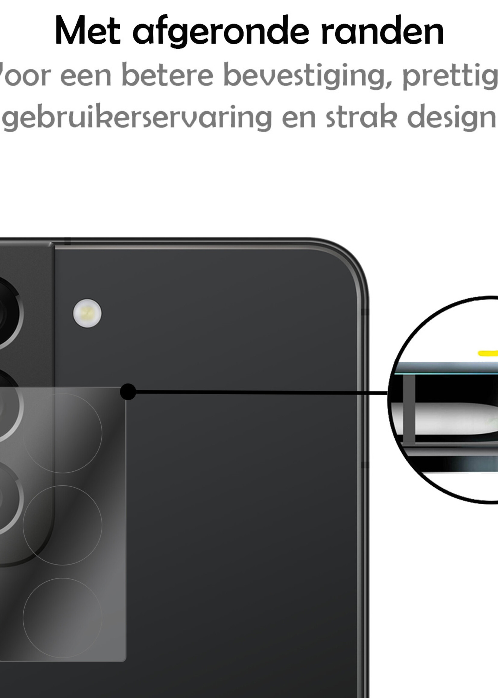 LUQ Screenprotector Geschikt voor Samsung S22 Plus Camera Screenprotector Tempered Glass - Screenprotector Geschikt voor Samsung Galaxy S22 Plus Screenprotector Camera Screenprotector - 2 Stuks