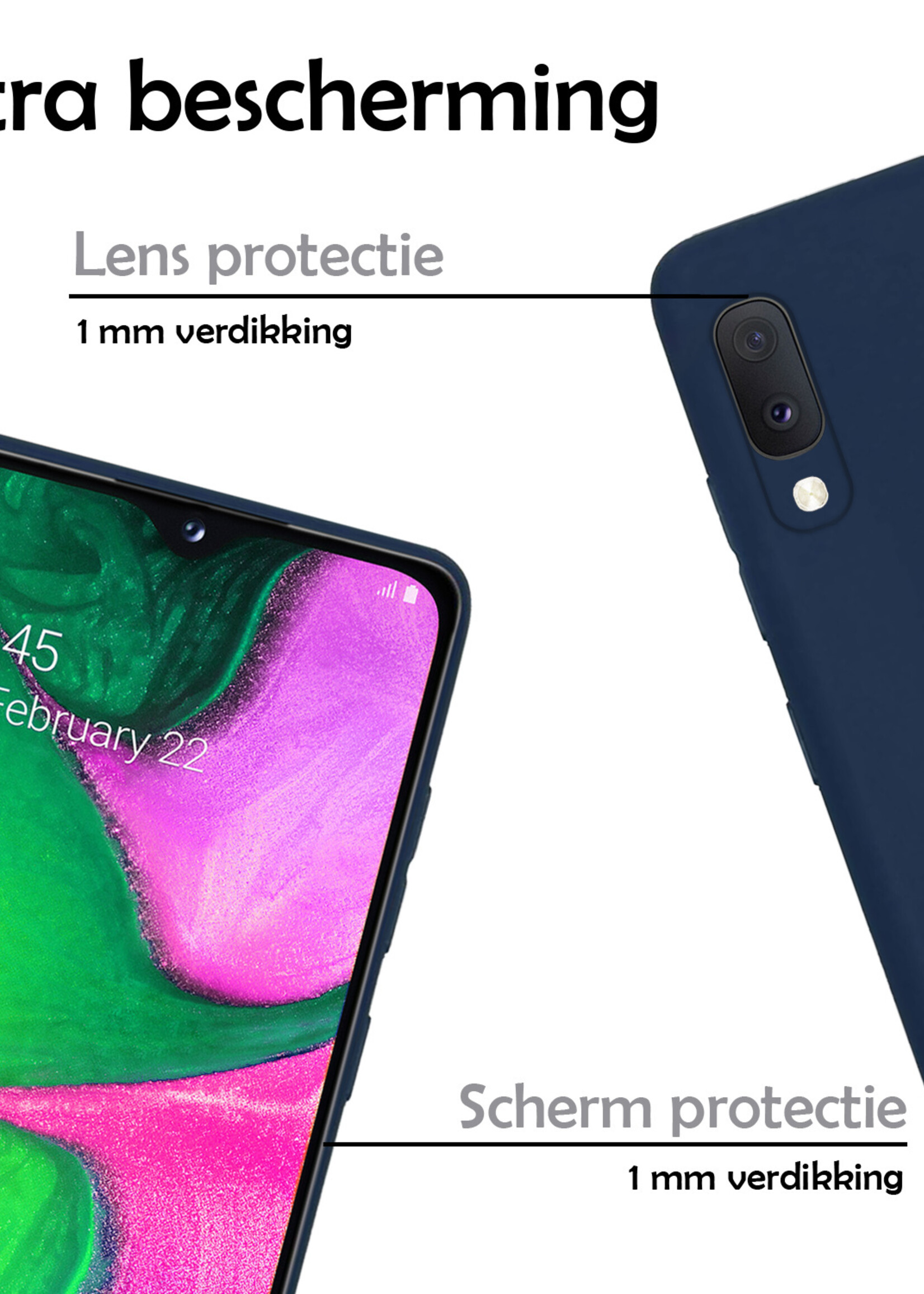 LUQ Hoesje Geschikt voor Samsung A20e Hoesje Siliconen Case - Hoes Geschikt voor Samsung Galaxy A20e Hoes Siliconen - Donkerblauw