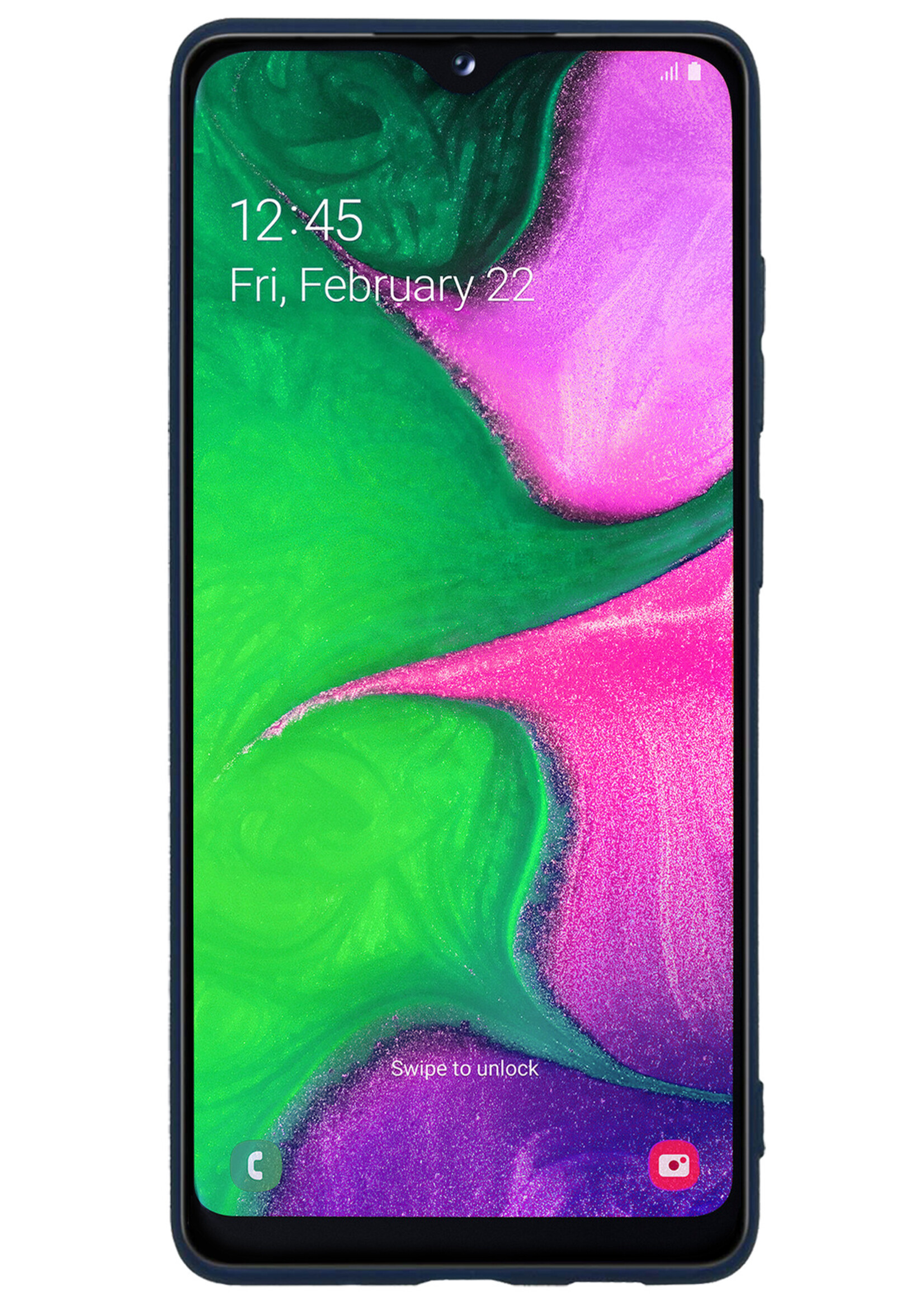 LUQ Hoesje Geschikt voor Samsung A20e Hoesje Siliconen Case - Hoes Geschikt voor Samsung Galaxy A20e Hoes Siliconen - Donkerblauw