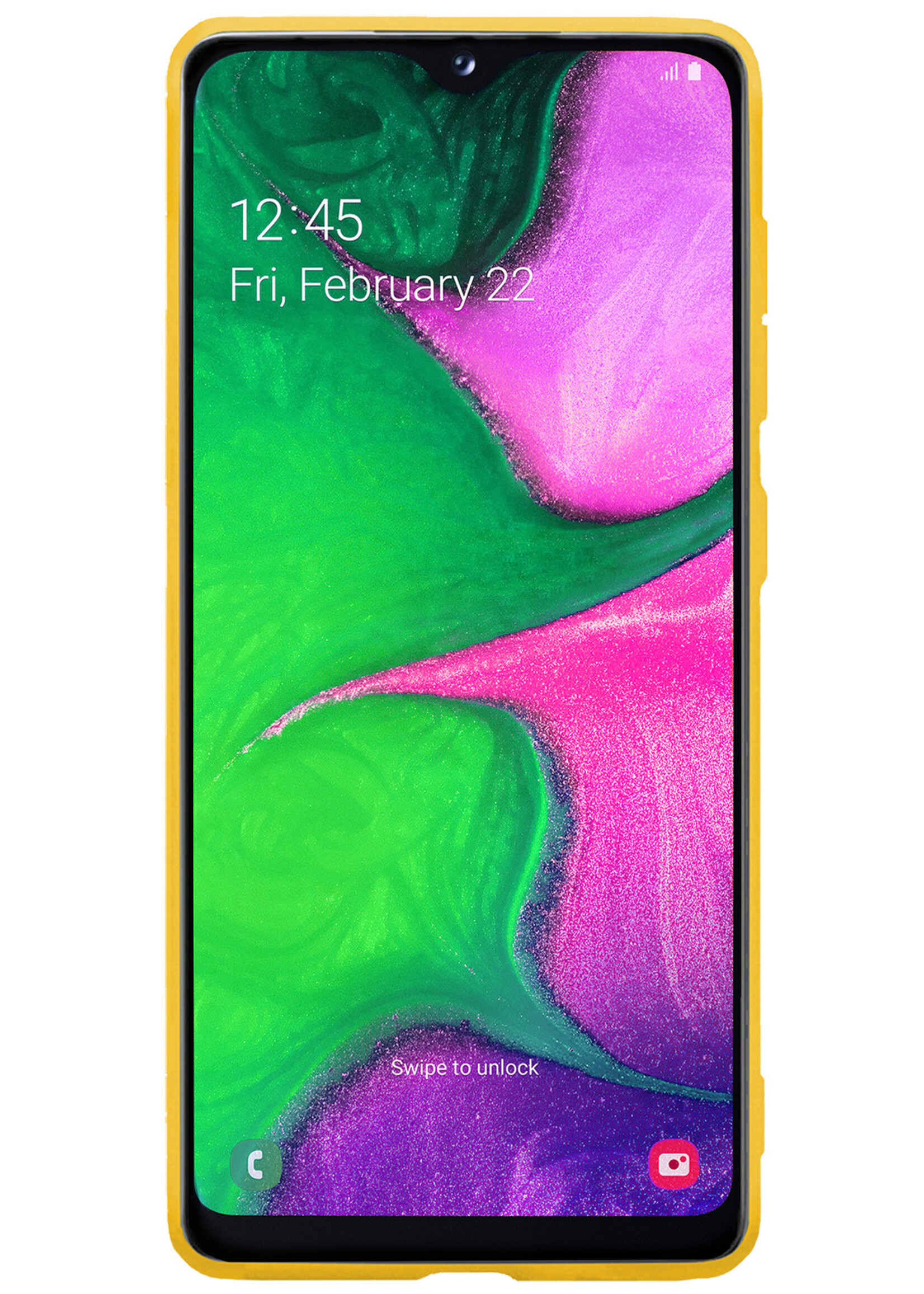 LUQ Hoesje Geschikt voor Samsung A20e Hoesje Siliconen Case - Hoes Geschikt voor Samsung Galaxy A20e Hoes Siliconen - Geel - 2 Stuks