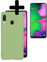LUQ LUQ Samsung Galaxy A20e Hoesje Siliconen Met Screenprotector - Groen