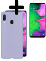 LUQ LUQ Samsung Galaxy A20e Hoesje Siliconen Met Screenprotector - Lila