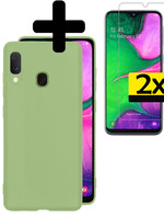 LUQ LUQ Samsung Galaxy A20e Hoesje Siliconen Met 2x Screenprotector - Groen