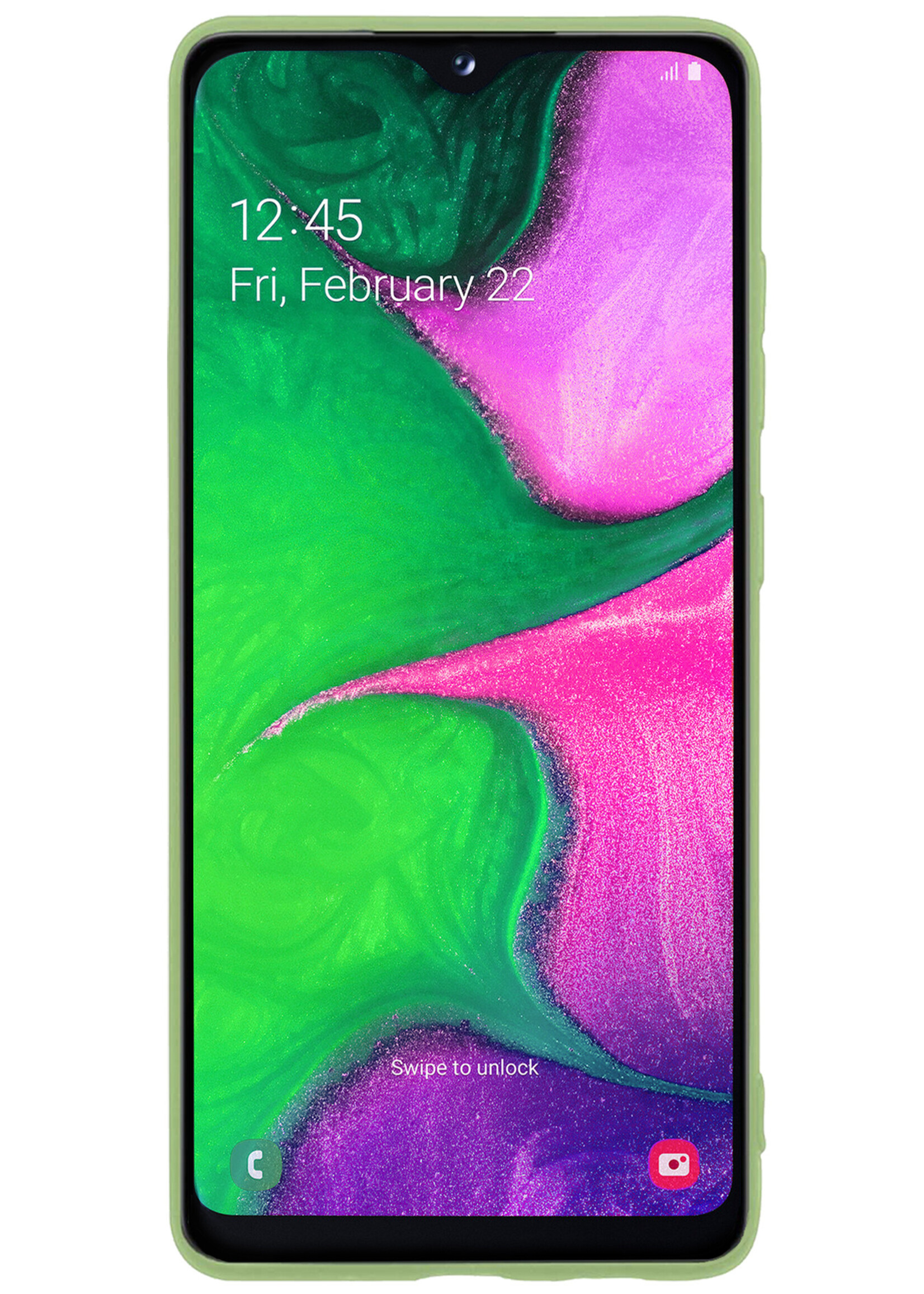 LUQ Hoesje Geschikt voor Samsung A20e Hoesje Siliconen Case Met 2x Screenprotector - Hoes Geschikt voor Samsung Galaxy A20e Hoes Siliconen - Groen