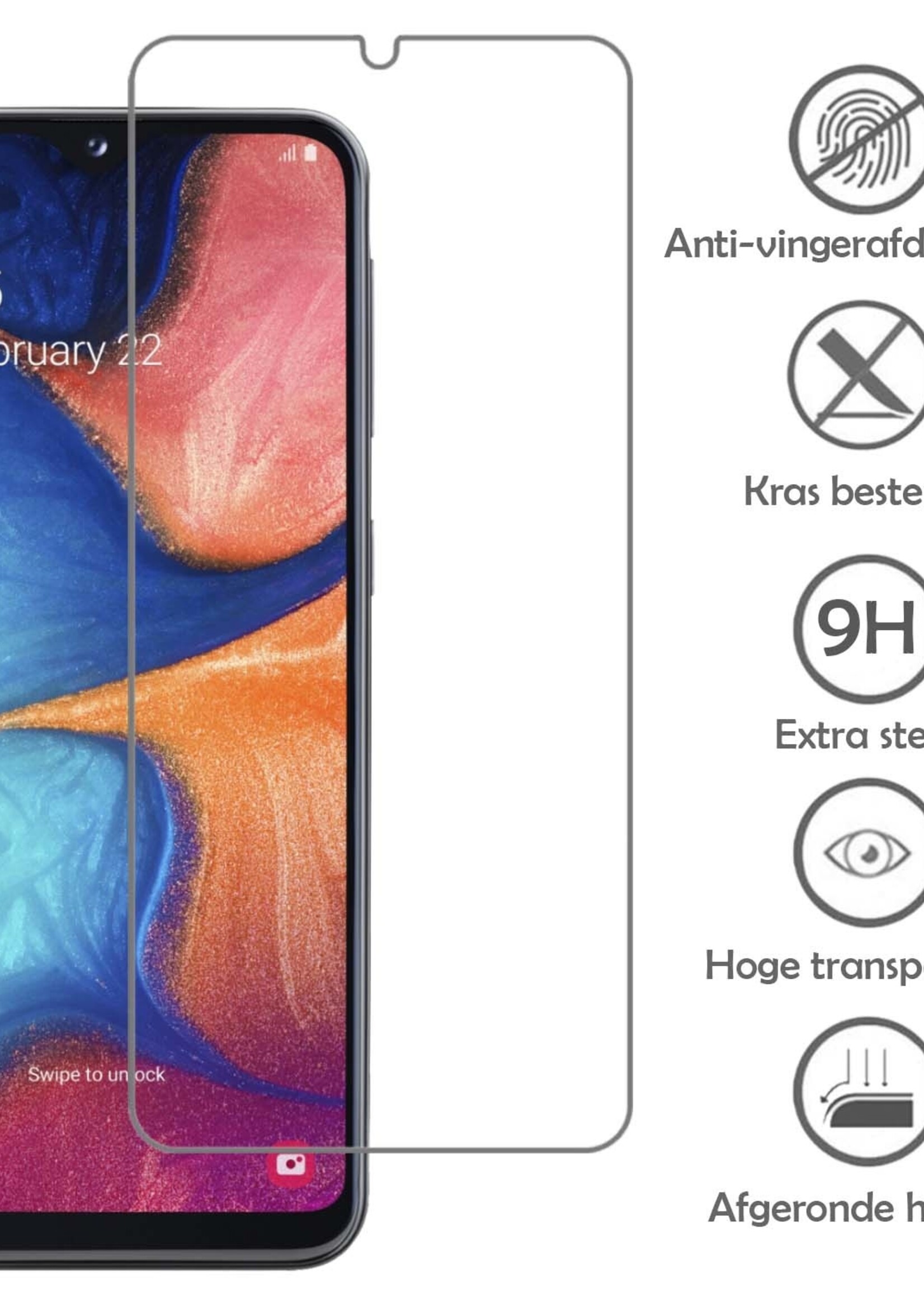 LUQ Hoesje Geschikt voor Samsung A20e Hoesje Siliconen Case Met 2x Screenprotector - Hoes Geschikt voor Samsung Galaxy A20e Hoes Siliconen - Lichtroze