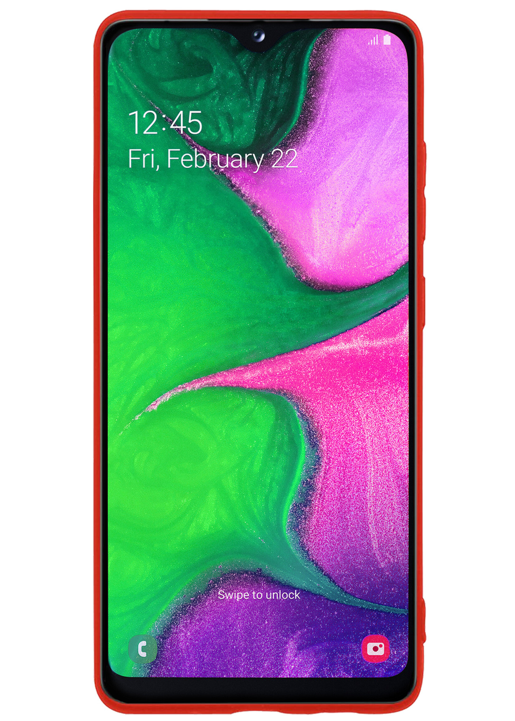 LUQ Hoesje Geschikt voor Samsung A20e Hoesje Siliconen Case Met 2x Screenprotector - Hoes Geschikt voor Samsung Galaxy A20e Hoes Siliconen - Rood