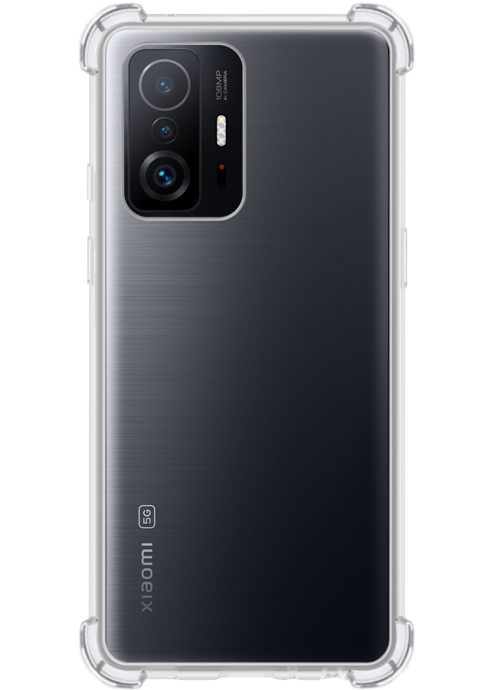 LUQ Hoesje Geschikt voor Xiaomi Mi 11T Hoesje Shockproof Case Siliconen - Hoes Geschikt voor Xiaomi Mi 11T Hoes Cover Siliconen - Transparant - 2 Stuks