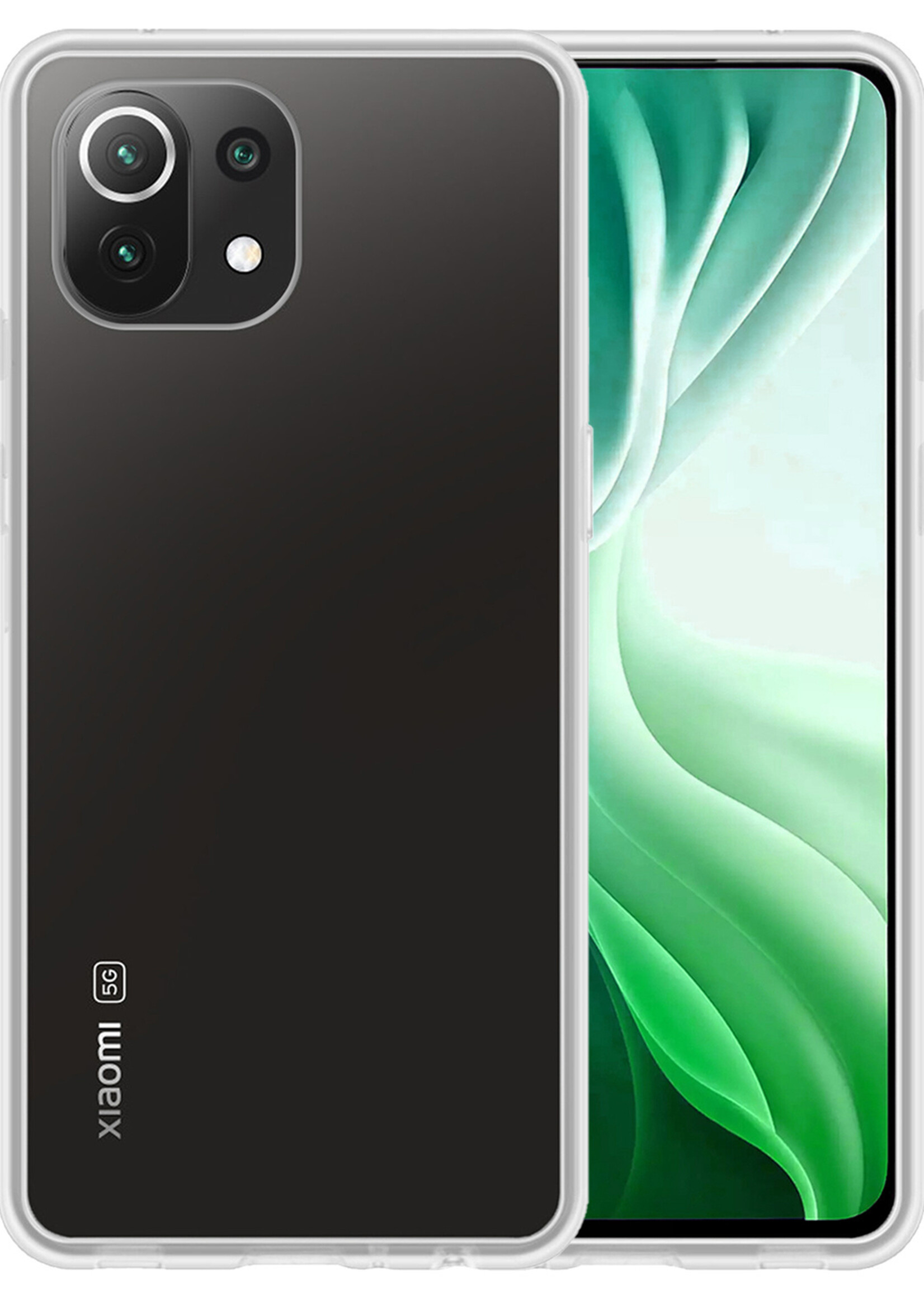 LUQ Hoesje Geschikt voor Xiaomi 11 Lite 5G NE Hoesje Siliconen Case - Hoes Geschikt voor Xiaomi 11 Lite 5G NE Hoes Siliconen - Transparant