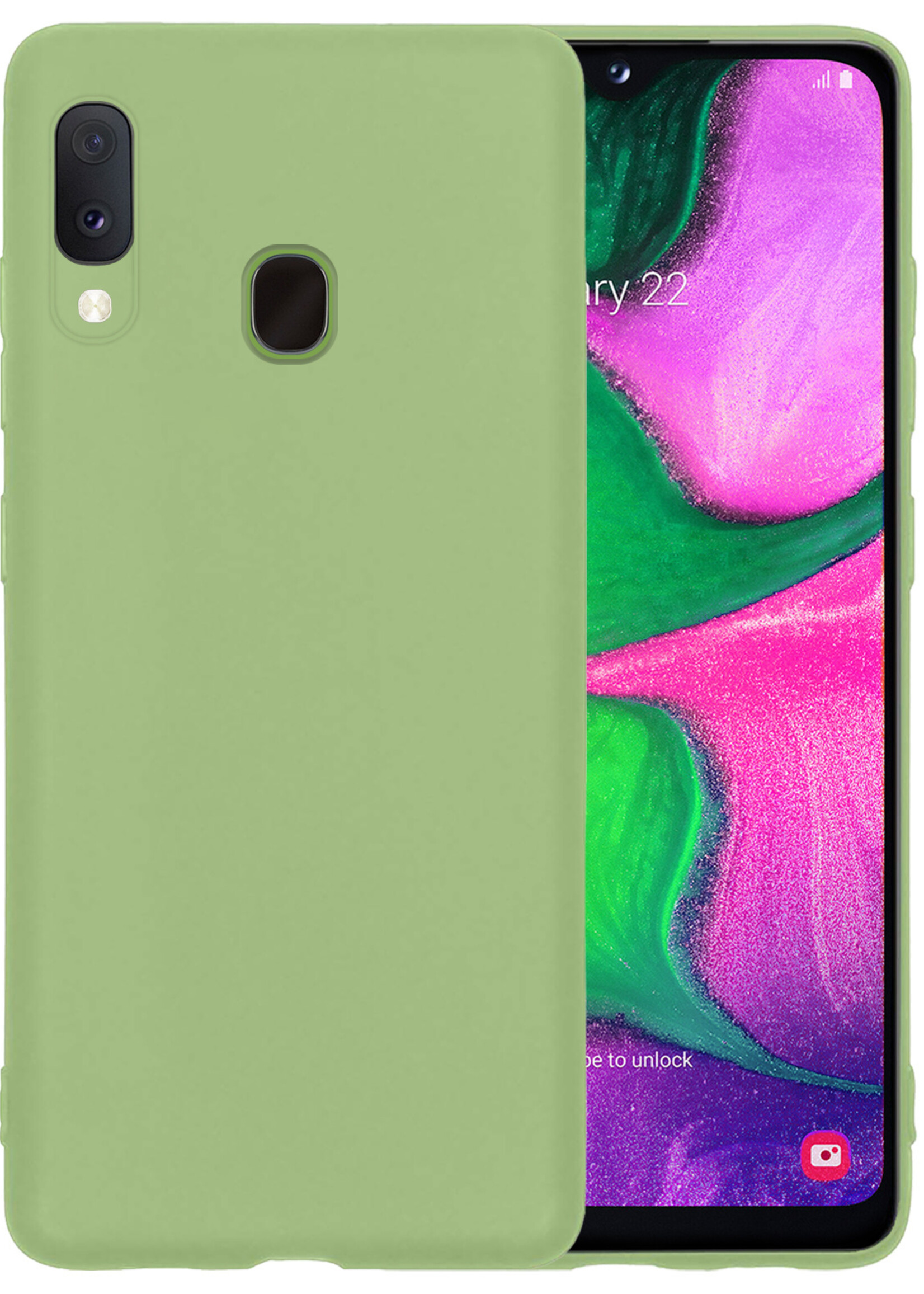LUQ Hoesje Geschikt voor Samsung A20e Hoesje Siliconen Case - Hoes Geschikt voor Samsung Galaxy A20e Hoes Siliconen - Groen