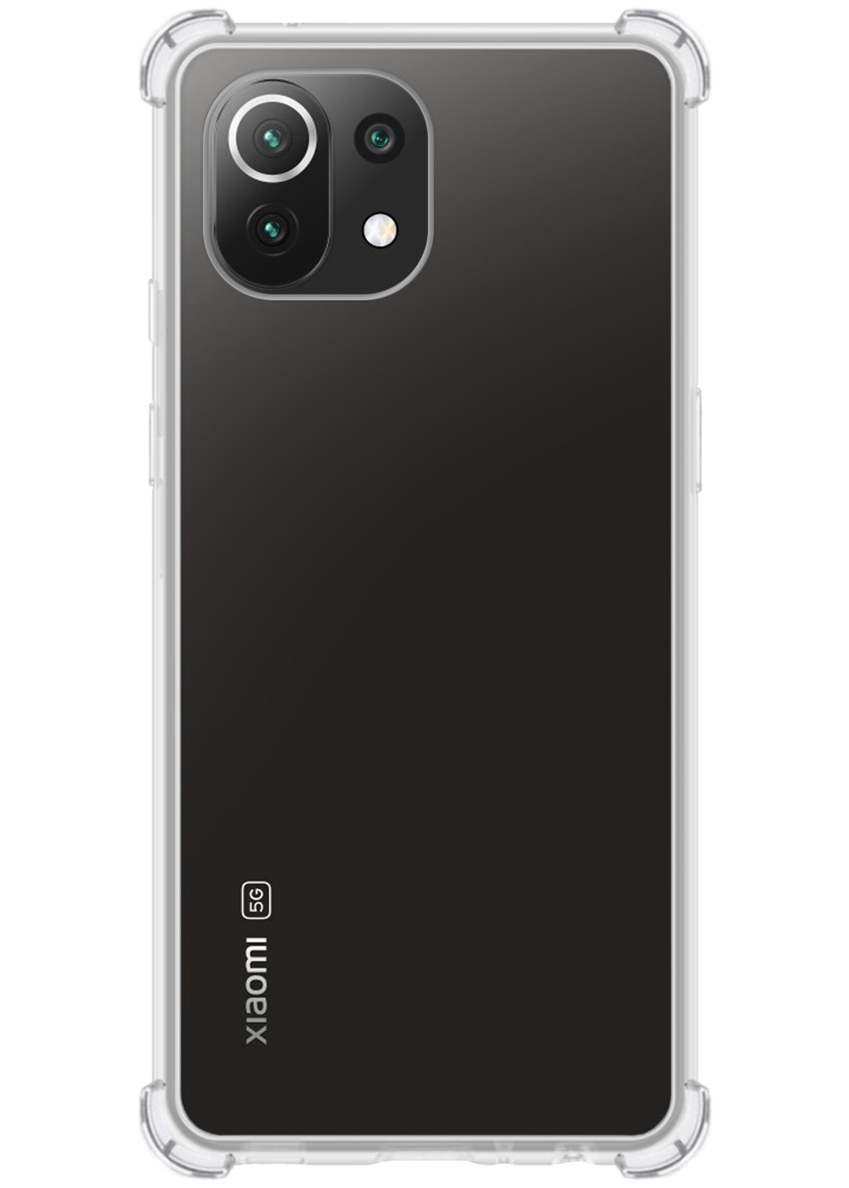 LUQ Hoesje Geschikt voor Xiaomi 11 Lite 5G NE Hoesje Shockproof Case Siliconen - Hoes Geschikt voor Xiaomi 11 Lite 5G NE Hoes Cover Siliconen - Transparant