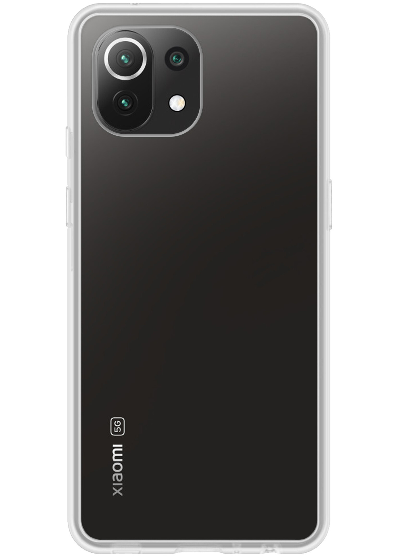 LUQ Hoesje Geschikt voor Xiaomi Mi 11 Hoesje Siliconen Case - Hoes Geschikt voor Xiaomi Mi 11 Hoes Siliconen - Transparant - 2 Stuks