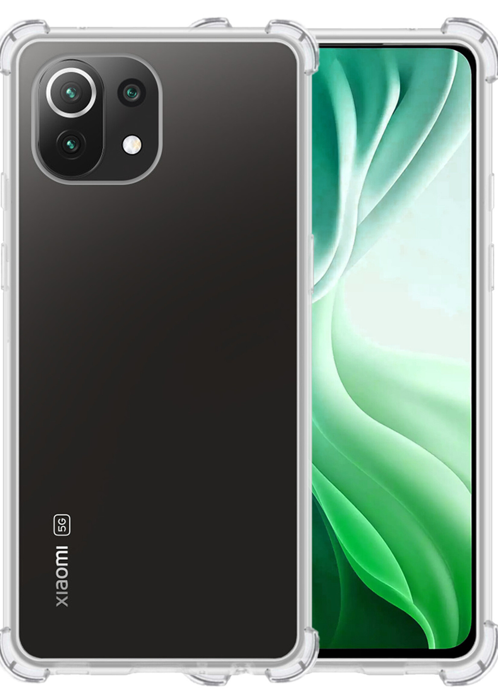 LUQ Hoesje Geschikt voor Xiaomi 11 Lite 5G NE Hoesje Shockproof Case Siliconen - Hoes Geschikt voor Xiaomi 11 Lite 5G NE Hoes Cover Siliconen - Transparant