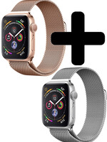 LUQ LUQ Apple Watch 7 Bandje Milanees (45 mm) - Zilver & Rose Goud