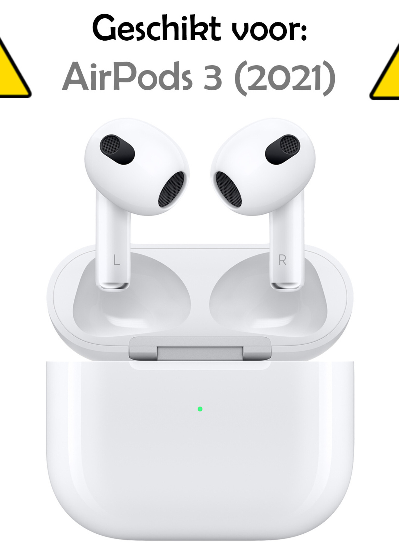 LUQ Hoesje Geschikt voor AirPods 3 Hoesje Siliconen Case Schockproof Met Karabijnhaak - Hoes Geschikt voor Apple AirPods 3 Case Hoesje - Mint