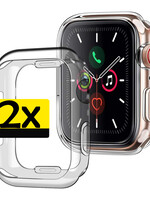 LUQ Apple Watch 7 Hoesje Siliconen Transparant - 45 mm - 2 PACK