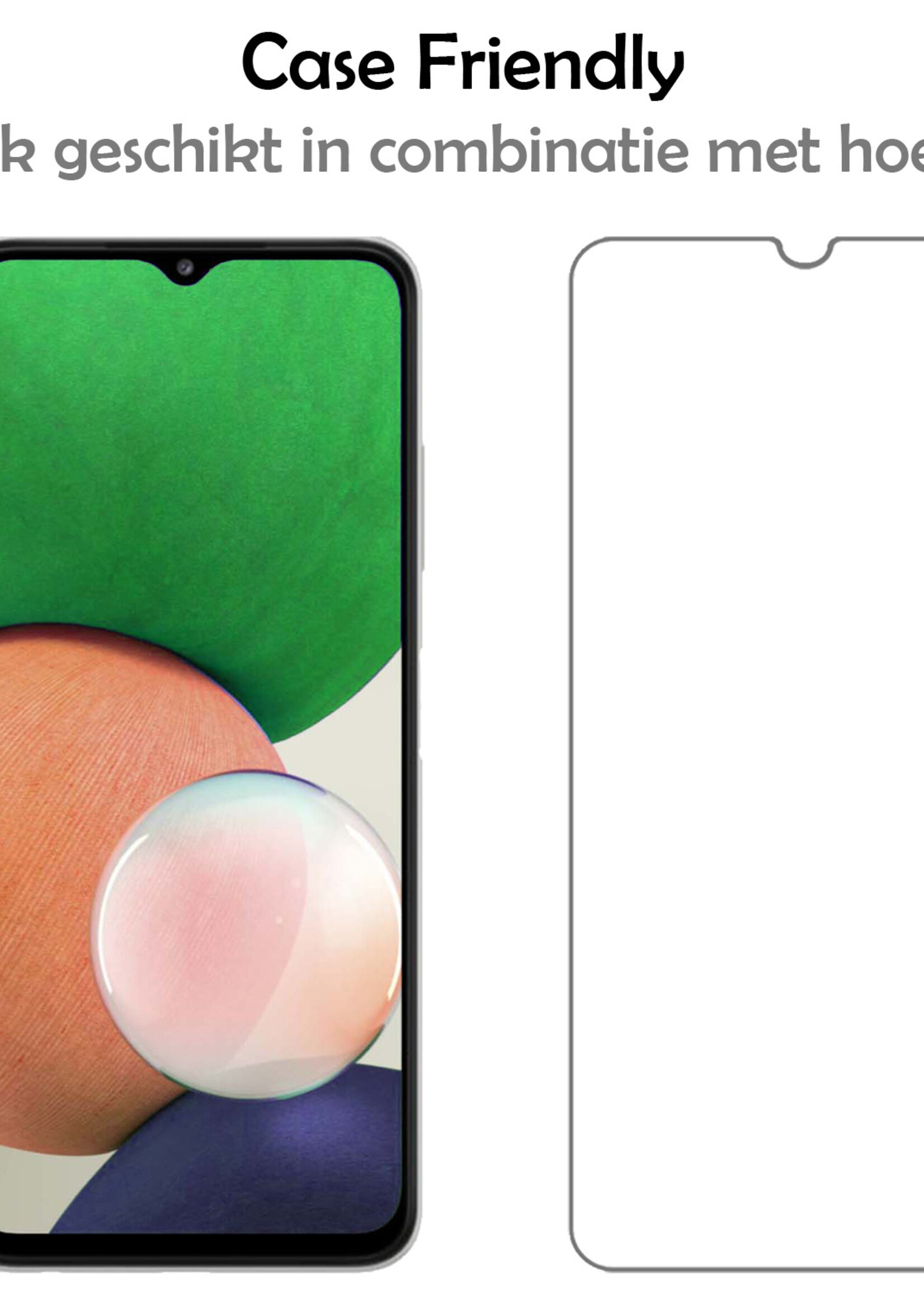 LUQ Screenprotector Geschikt voor Samsung M22 Screenprotector Beschermglas Gehard Glas - Screenprotector Geschikt voor Samsung Galaxy M22 Screenprotector Glas