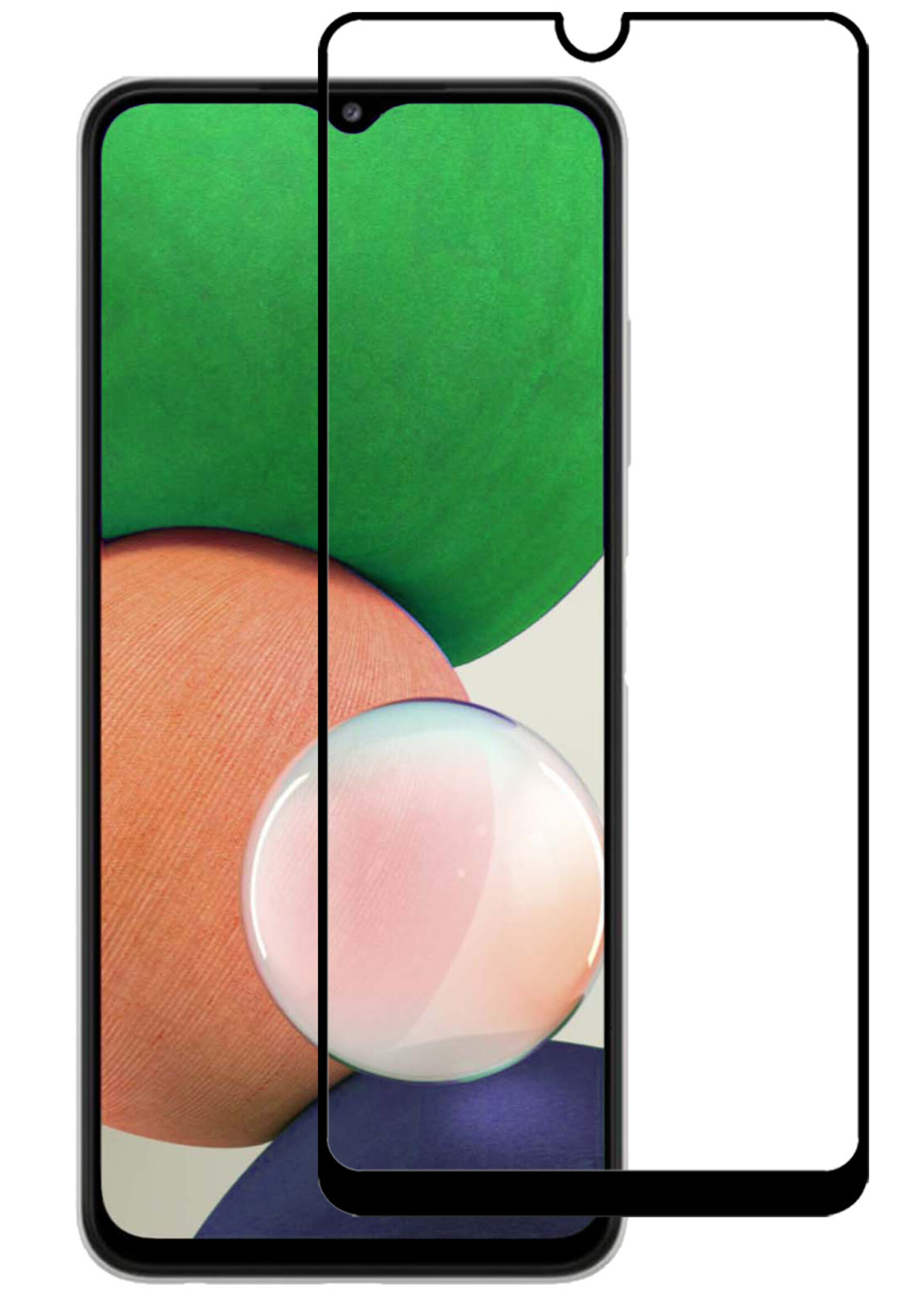 LUQ Screenprotector Geschikt voor Samsung M22 Screenprotector Glas Full Cover - Screenprotector Geschikt voor Samsung Galaxy M22 Screenprotector Full Cover