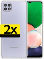 LUQ Samsung Galaxy M22 Hoesje Siliconen - Transparant - 2 PACK